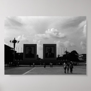 Vintage China Pekin Tiananmen Platz Poster