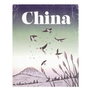 Vintage China Reiseplakat Fotodruck