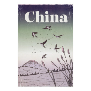 Vintage-China-Reisewandbild Poster