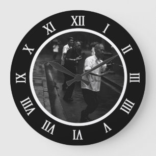 Vintage China Shanghai morning gymnastic Canvas Pr Große Wanduhr