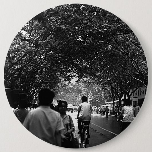 Vintage China Shanghai Straße 1970 Button (Vorderseite)
