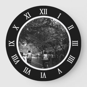Vintage China Shanghai street Poster Award Plaque Große Wanduhr