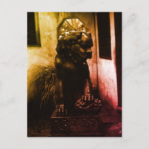 Vintage China Shanghai Yuyuan Gartenstatue Postkarte