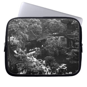 Vintage China Shanghai Yuyuan Gartentouristen Fall Laptopschutzhülle