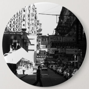 Vintage China Straßenfahrzeuge in Hongkong Button