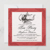 Vintage China Teapot Brautparty Party Einladung (Rückseite)