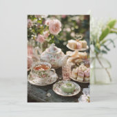 Vintage China | Zeitloser Tee Einladung (Stehend Vorderseite)