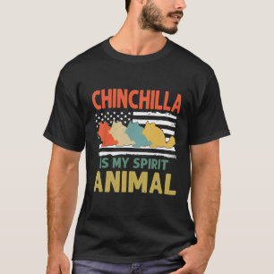 Vintage Chinchilla Animals Lover American Flag T-Shirt
