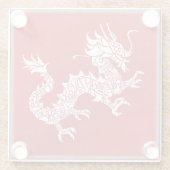 Vintage Chinese Dragon Tribal Emblem Red Glasuntersetzer (Rückseite)