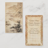 Vintage Chinese Sumi-e Visitenkarte (Vorne/Hinten)