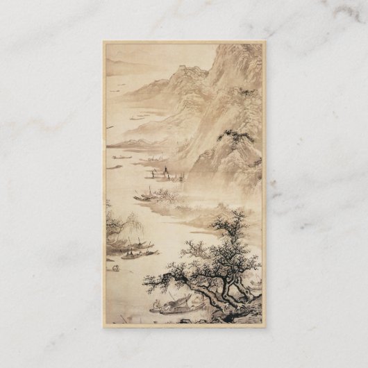Vintage Chinese Sumi-e Visitenkarte (Vorderseite)