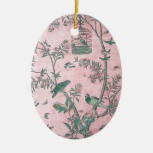Vintage chinesische Blumenverzierung Keramik Ornament