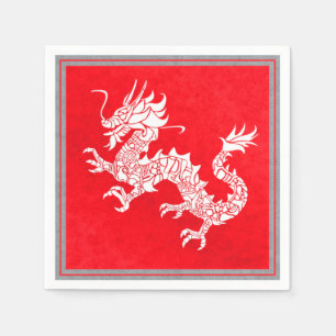 Vintage chinesische Drache-Servietten Serviette