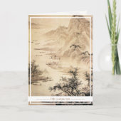 Vintage chinesische Landschaft Sumi-e Karte (Vorderseite)