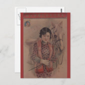 Vintage chinesische Postkarte (Vorne/Hinten)