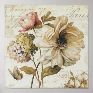 Vintage chinesische Rose. Poster