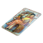 Vintage chinesische Store-Werbung Lute Player Magnet (Linke Seite)
