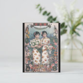 Vintage chinesische Werbekunst Postkarte (Stehend Vorderseite)