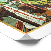 Vintage chinesische Werbung Antiker Stil Poster (Ecke)