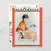 Vintage chinesische Werbung Orchid Beauty Postkarte (Vorne/Hinten)