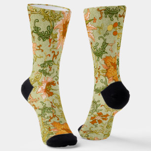 Vintage-Chinesischer Schmuck Jones Blumen Socken