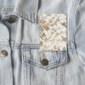 Vintage chinesisches Blumenmuster mit Kolibri Button (Insitu)
