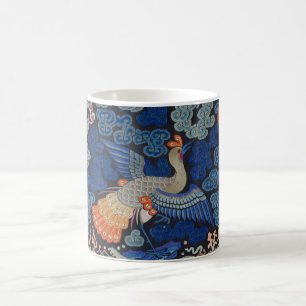 Vintage-chinesisches Kranichmuster: Kaiserblau Kaffeetasse