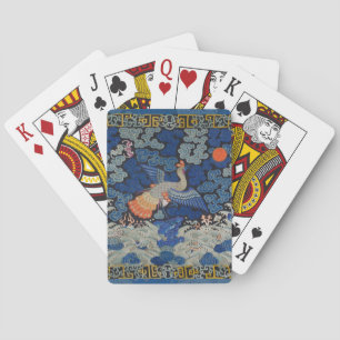 Vintage chinesisches Kranichmuster: Kaiserblau Spielkarten