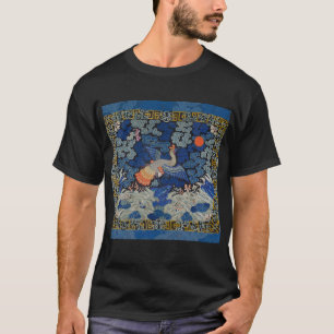 Vintage-chinesisches Kranichmuster: Kaiserblau T-Shirt