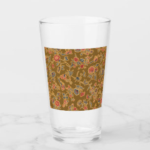 Vintage-Chinoiserie-Blumenbrokat 18. Jahrhundert  Glas