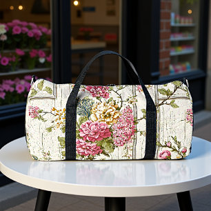 Vintage-Chinoiserie-Blumenmuster Duffle Bag