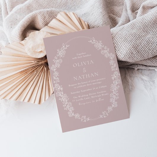 Vintage Chinoiserie Blumenzwiebelhochzeit Einladung