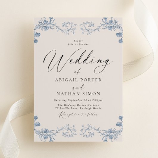 Vintage Chinoiserie Classic Wedding Einladung