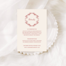 Vintage Chinoiserie Crimson Red Wedding Details Begleitkarte