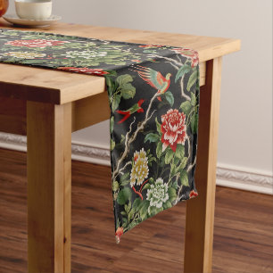 Vintage Chinoiserie Großer Tischläufer