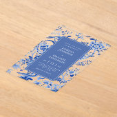 Vintage Chinoiserie Hochzeit der Asiatischen Pfaue Acryleinladungen (Ablage )