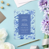 Vintage Chinoiserie Hochzeit der Asiatischen Pfaue Acryleinladungen (In Situ (Hochzeit))