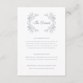 Vintage Chinoiserie Hochzeitsdetails Begleitkarte