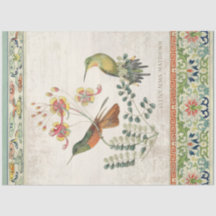 Vintage Chinoiserie Hummingbird Entdeckungsreise