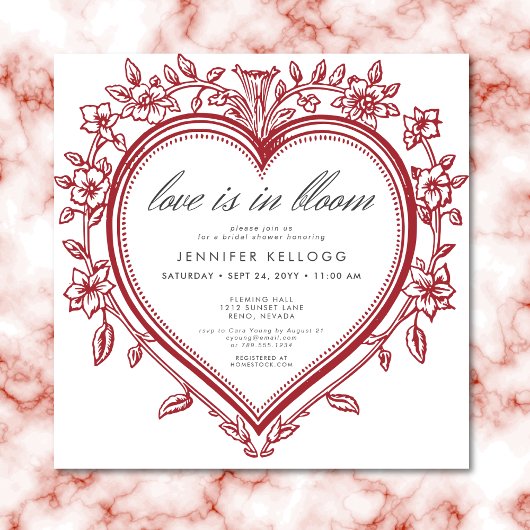 Vintage Chinoiserie Liebe im Blühen Brautparty Einladung