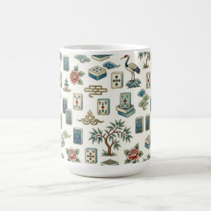 Vintage-Chinoiserie-Mahjong-Kachel Kaffeetasse