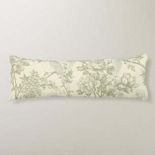 Vintage-Chinoiserie-Pfauen-Vogelhaus-Blumenmuster Seitenschläferkissen
