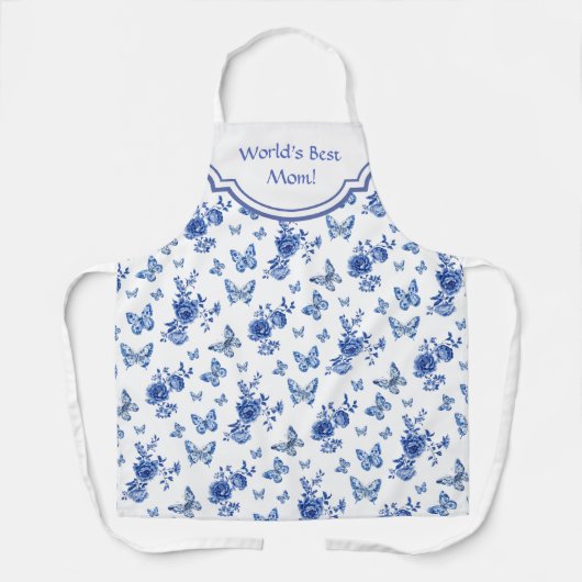 Vintage Chinoiserie Schmetterlinge Rose Personalis Schürze (Vorderseite)