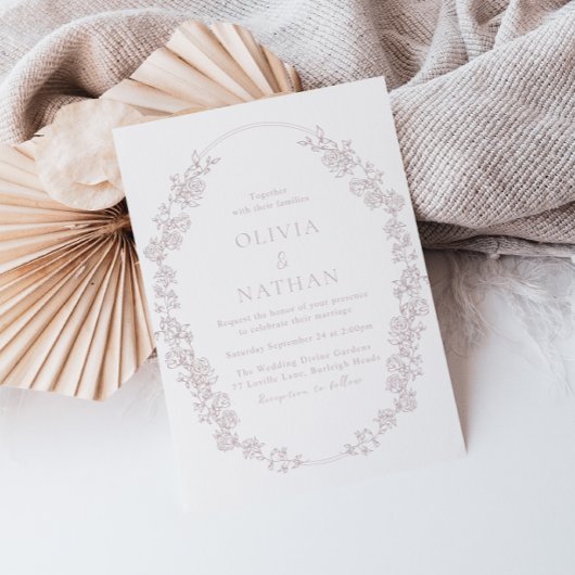 Vintage Chinoiserie Schöne Blumenbeete Hochzeit Einladung