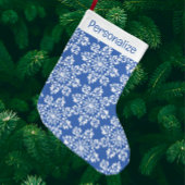 Vintage Chinoiserie Style Blue White Snowflakes Kissen