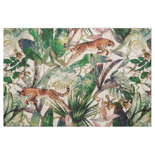 Vintage-Chinoiserie-Tropen-Dschungel-Stoff Stoff