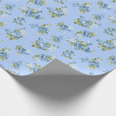 Vintage-Chintz-Hellblau-Blumen-Geschenkpapier Geschenkpapier (Ecke)
