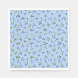 Vintage-Chintz-lichtblaue Blumen-Papier-Servietten Serviette