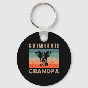 Vintage-Chiweenie-Hund-Opa-Geschenke für Männer Lu Schlüsselanhänger