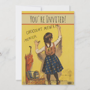 Vintage Chocolat Menier französisches Plakat Bouis Einladung